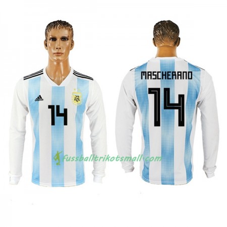 Fußballtrikots Argentinien Mascherano 14 WM 2018 Langarm Heimtrikotsatz kaufen